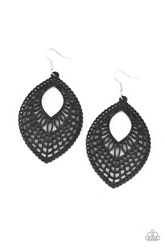 One Beach At A Time - Black - Paparazzi Earring Image