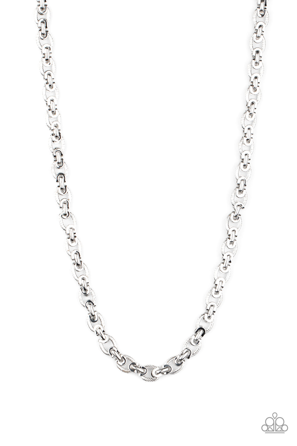 Paparazzi Necklace ~ Grit and Gridiron - Silver