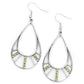 Line Crossing Sparkle - Green - Paparazzi Earring Image