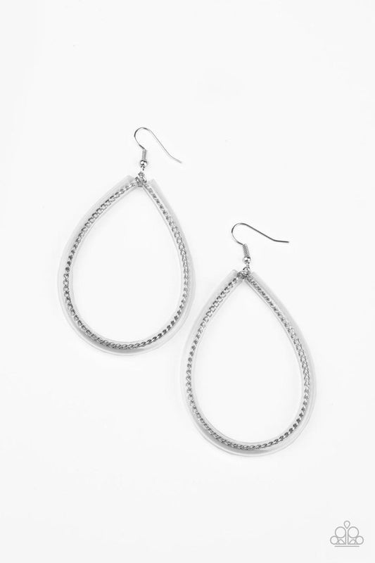 Just ENCASE You Missed It - Silver - Paparazzi Earring Image