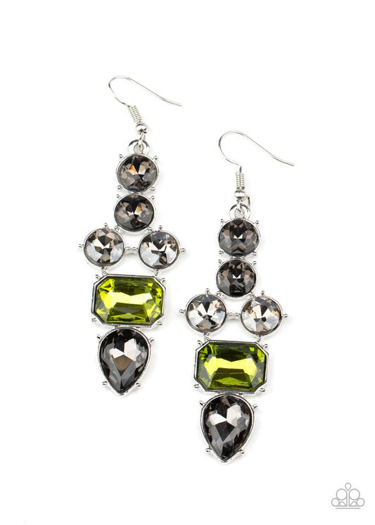 Look At Me GLOW! - Green - Paparazzi Earring Image