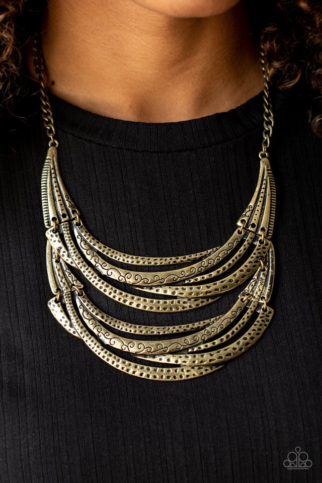 Read Between The VINES - Brass - Paparazzi Necklace Image