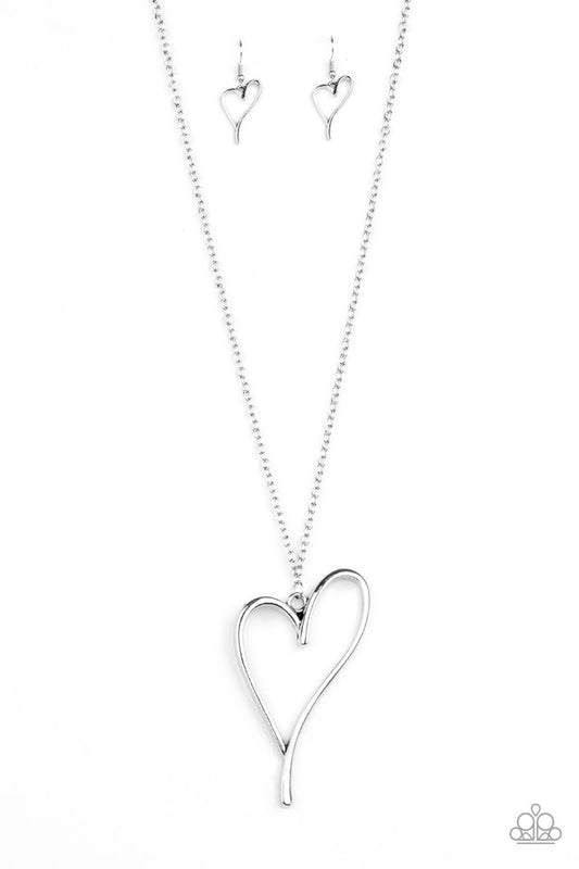 HEARTS So Good - Silver - Paparazzi Necklace Image