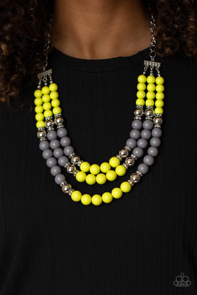 BEAD Your Own Drum - Yellow - Paparazzi Necklace Image