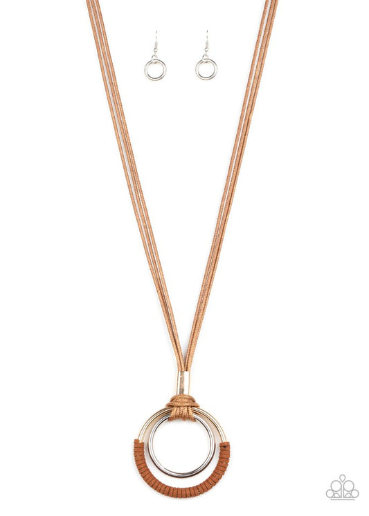Elliptical Essence - Brown - Paparazzi Necklace Image
