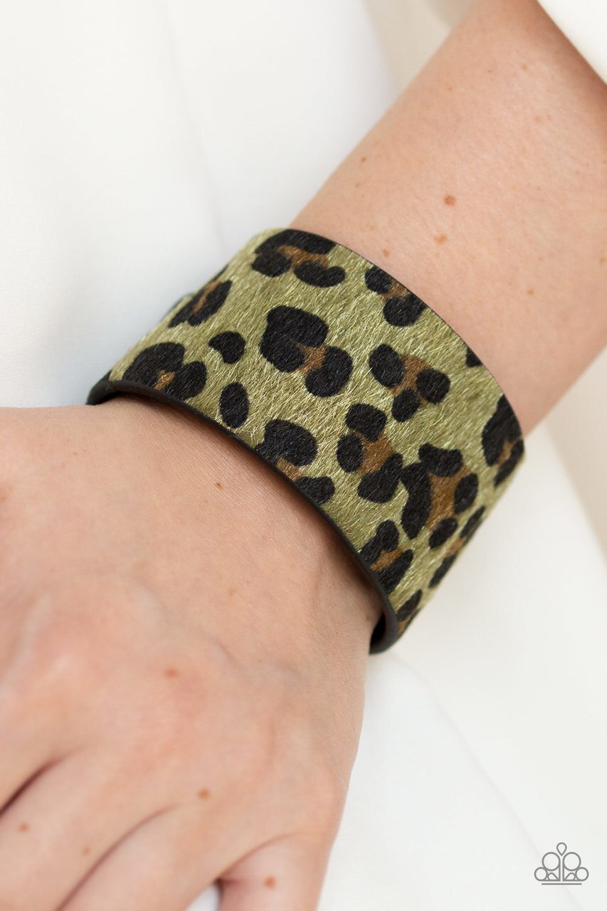 Paparazzi Bracelet ~ Cheetah Cabana - Green
