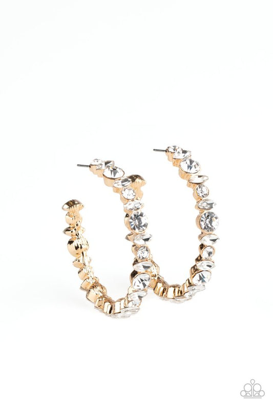 Can I Have Your Attention? - Gold - Paparazzi Earring Image