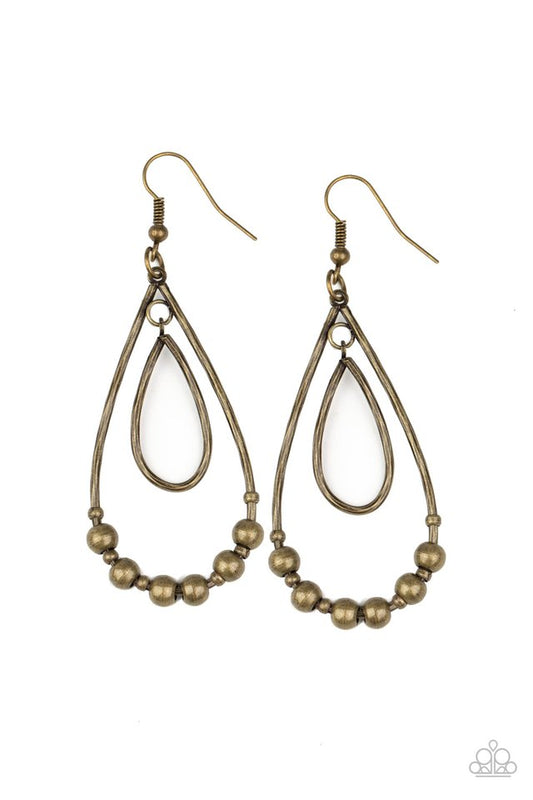 Artisanal Applique - Brass - Paparazzi Earring Image