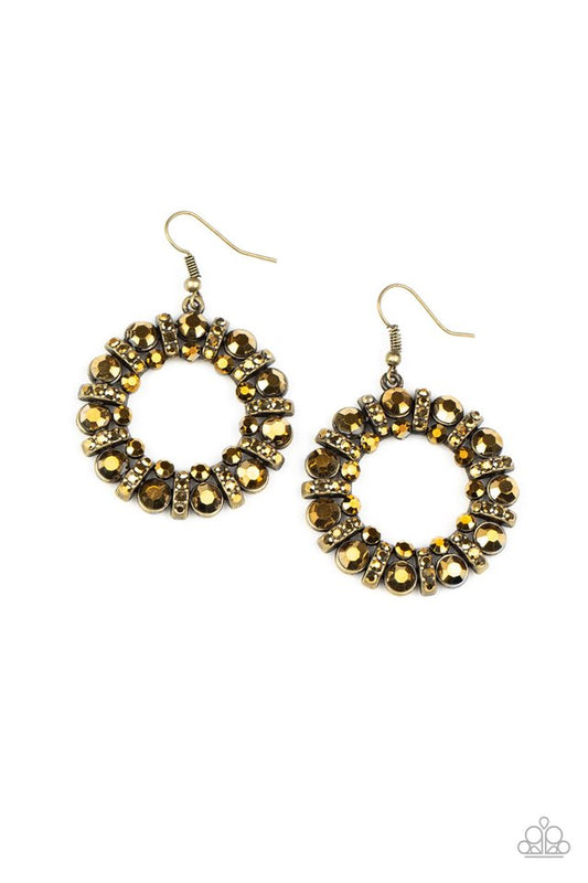 Baby, Its Cold Outside - Brass - Paparazzi Earring Image