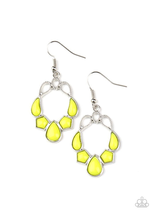 Its Rude to STEER - Yellow - Paparazzi Earring Image