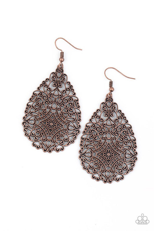 Napa Valley Vintage - Copper - Paparazzi Earring Image