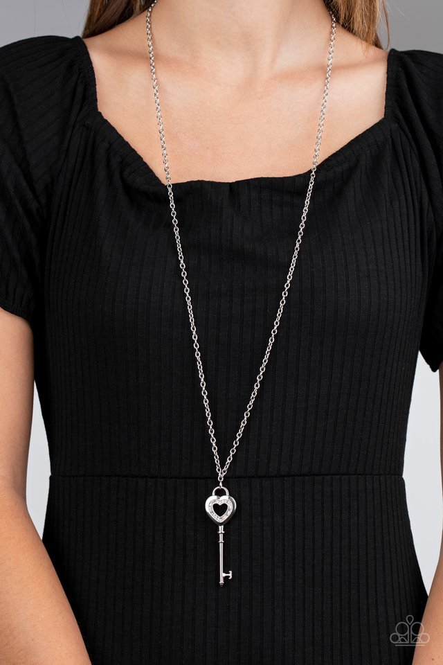 Unlock Your Heart - White - Paparazzi Necklace Image