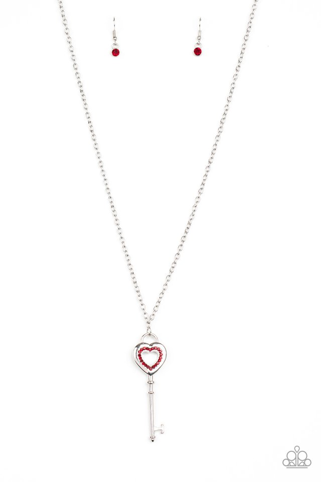 Unlock Your Heart - Red - Paparazzi Necklace Image