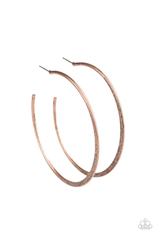 Flat Spin - Copper - Paparazzi Earring Image