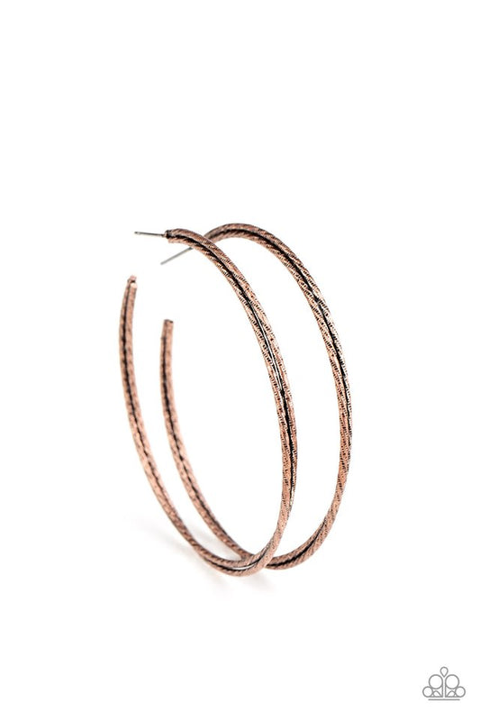 Curved Couture - Copper - Paparazzi Earring Image