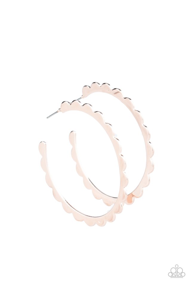 Radiant Ridges - Rose Gold - Paparazzi Earring Image