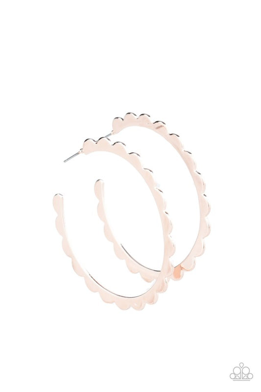 Radiant Ridges - Rose Gold - Paparazzi Earring Image