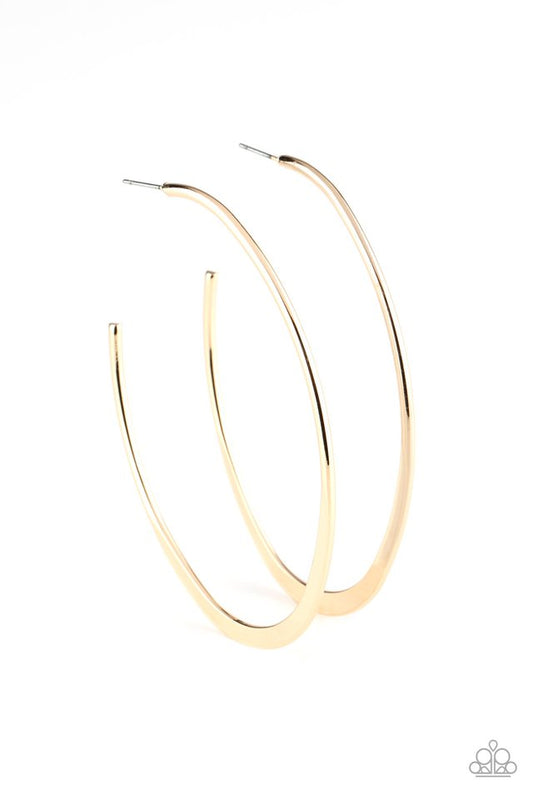 Flatlined - Gold - Paparazzi Earring Image