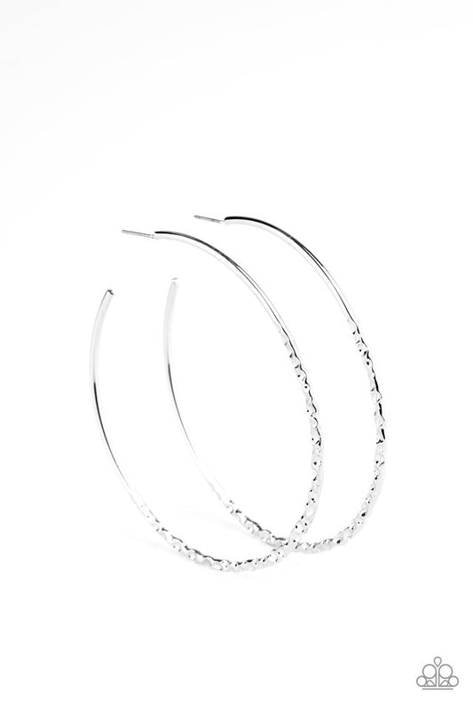 Embellished Edge - Silver - Paparazzi Earring Image