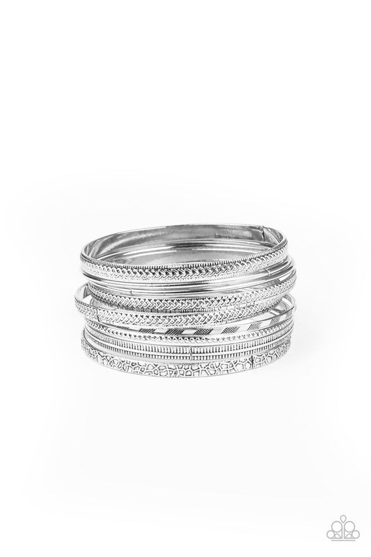Relics On Repeat - Silver - Paparazzi Bracelet Image