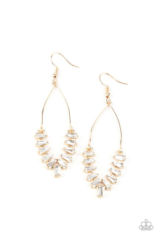 Me, Myself, and ICE - Gold - Paparazzi Earring Image