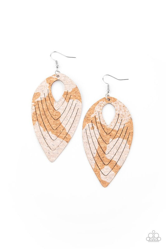 Cork Cabana - White - Paparazzi Earring Image