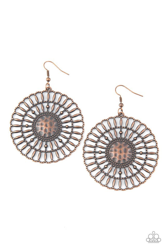 Rustic Groves - Copper - Paparazzi Earring Image