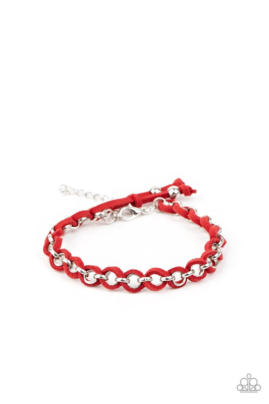 SUEDE Side to Side - Red - Paparazzi Bracelet Image