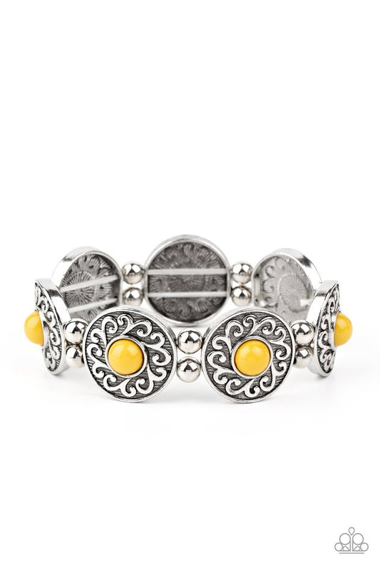 Flirty Finery - Yellow - Paparazzi Bracelet Image
