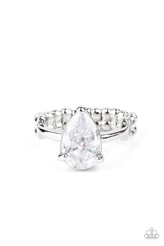 Vintage Engagement - White - Paparazzi Ring Image