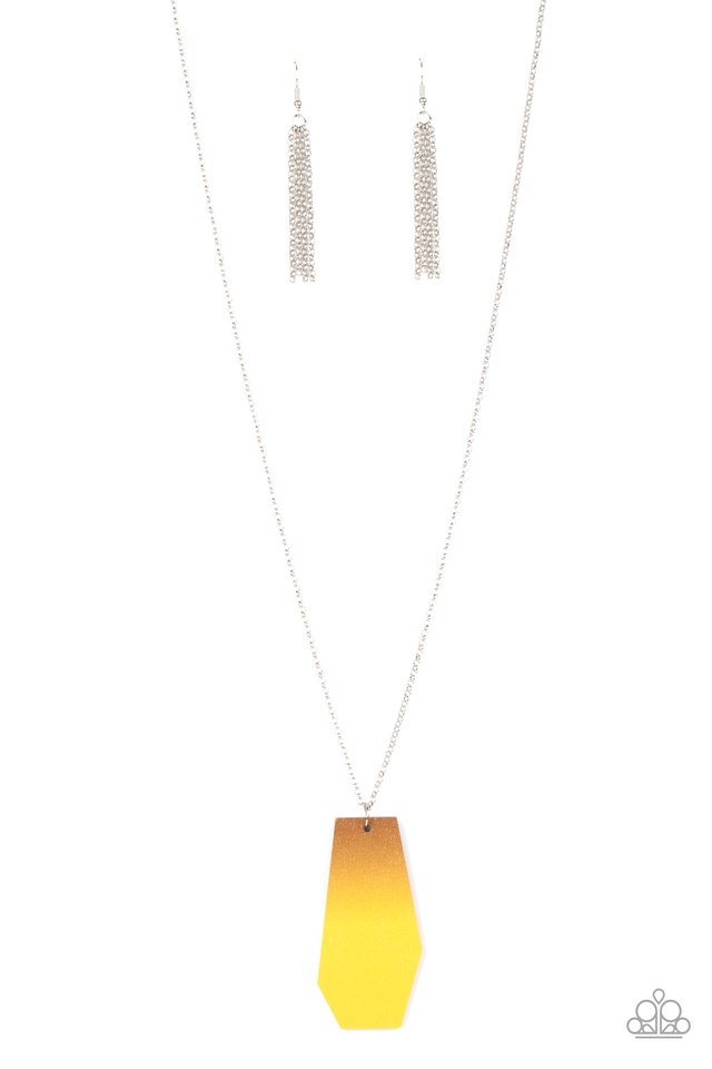 Watercolor Skies - Yellow - Paparazzi Necklace Image