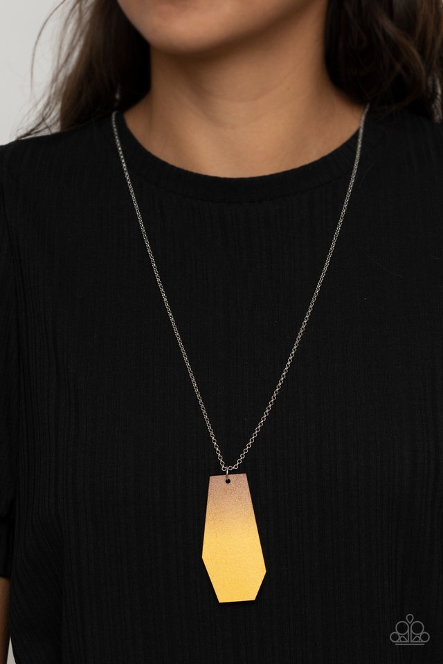 Watercolor Skies - Yellow - Paparazzi Necklace Image