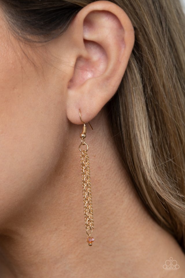 Cue The Fireworks - Gold - Paparazzi Necklace Image