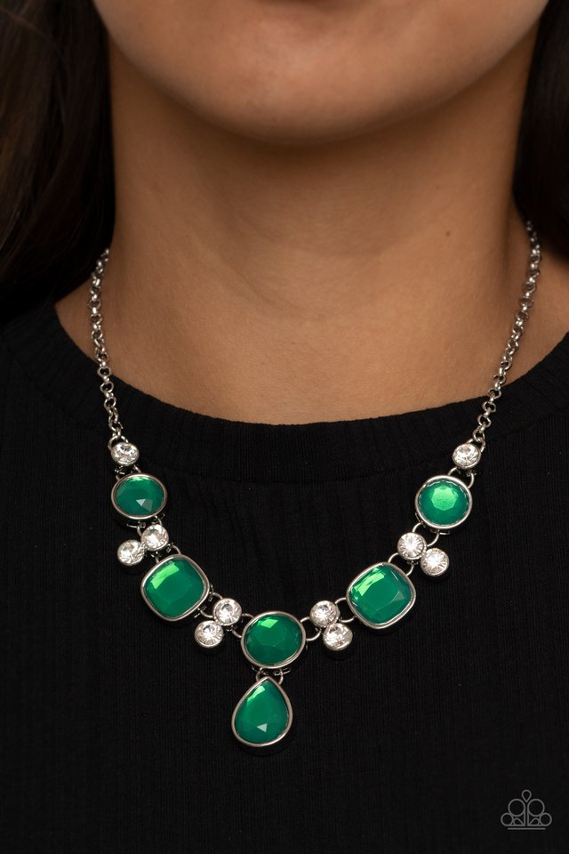 Crystal Cosmos - Green - Paparazzi Necklace Image