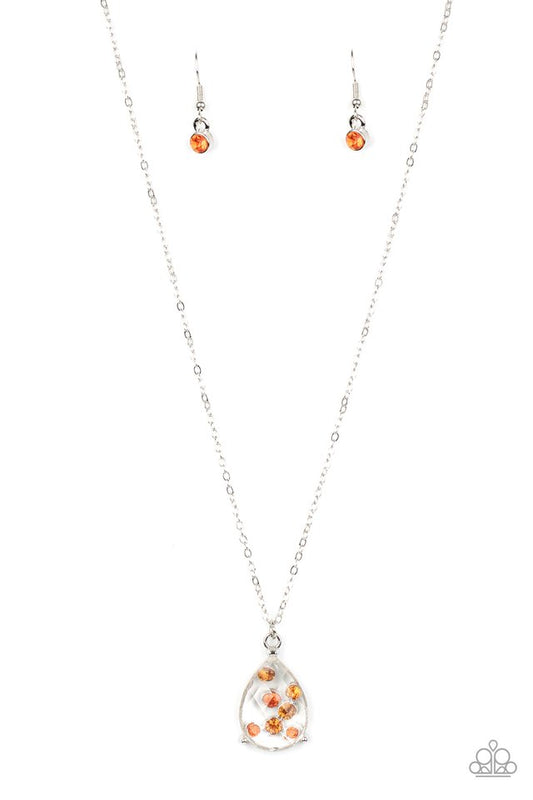 Stormy Shimmer - Orange - Paparazzi Necklace Image