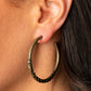 Imprinted Intensity - Brass - Paparazzi Earring Image