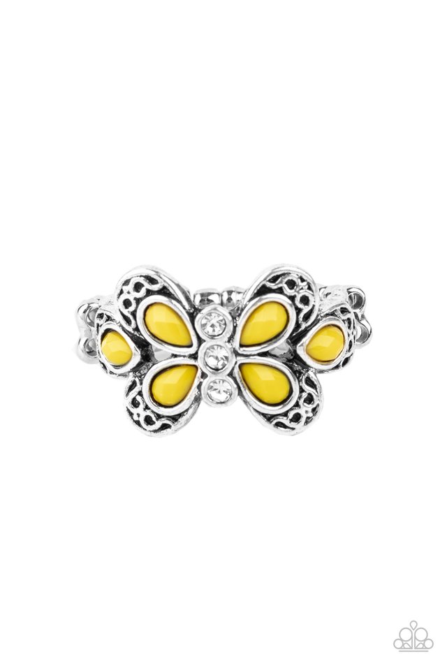 Boho Butterfly - Yellow - Paparazzi Ring Image
