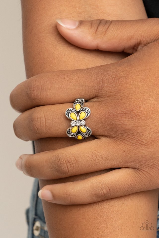 Boho Butterfly - Yellow - Paparazzi Ring Image