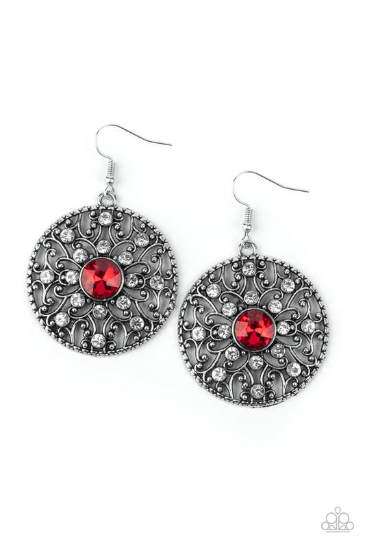 GLOW Your True Colors - Red - Paparazzi Earring Image