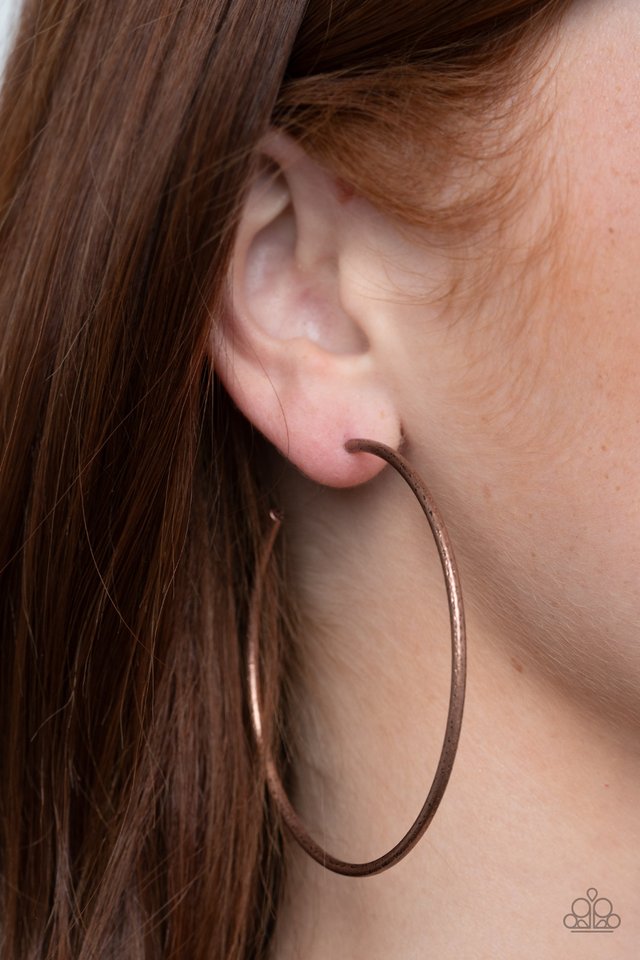 Rustic Roundabout - Copper - Paparazzi Earring Image