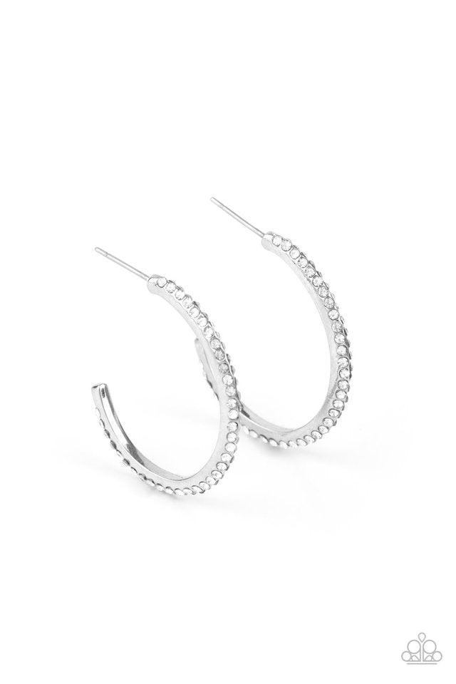 Dont Think Twice - White - Paparazzi Earring Image