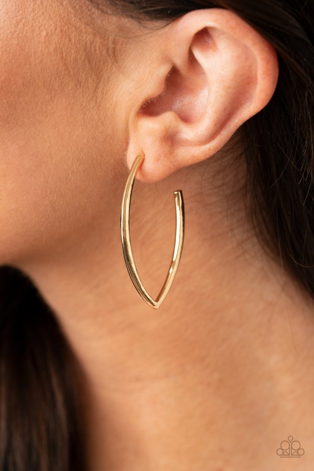 Point-Blank Beautiful - Gold - Paparazzi Earring Image