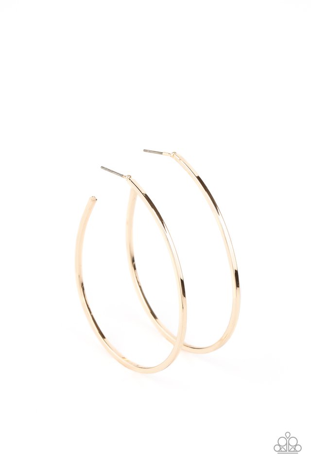 Cool Curves - Gold - Paparazzi Earring Image