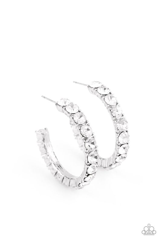 CLASSY is in Session - White - Paparazzi Earring Image