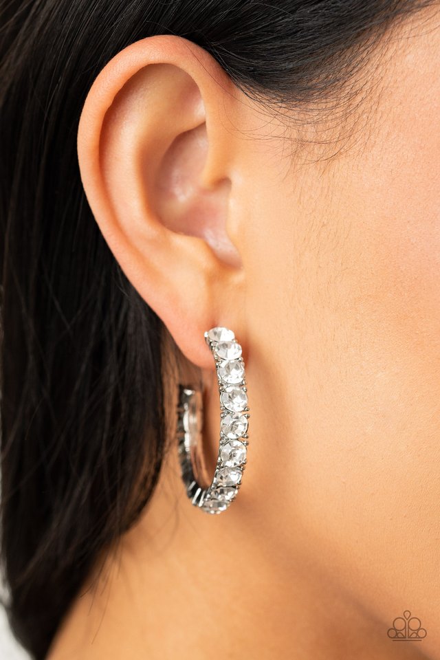 CLASSY is in Session - White - Paparazzi Earring Image