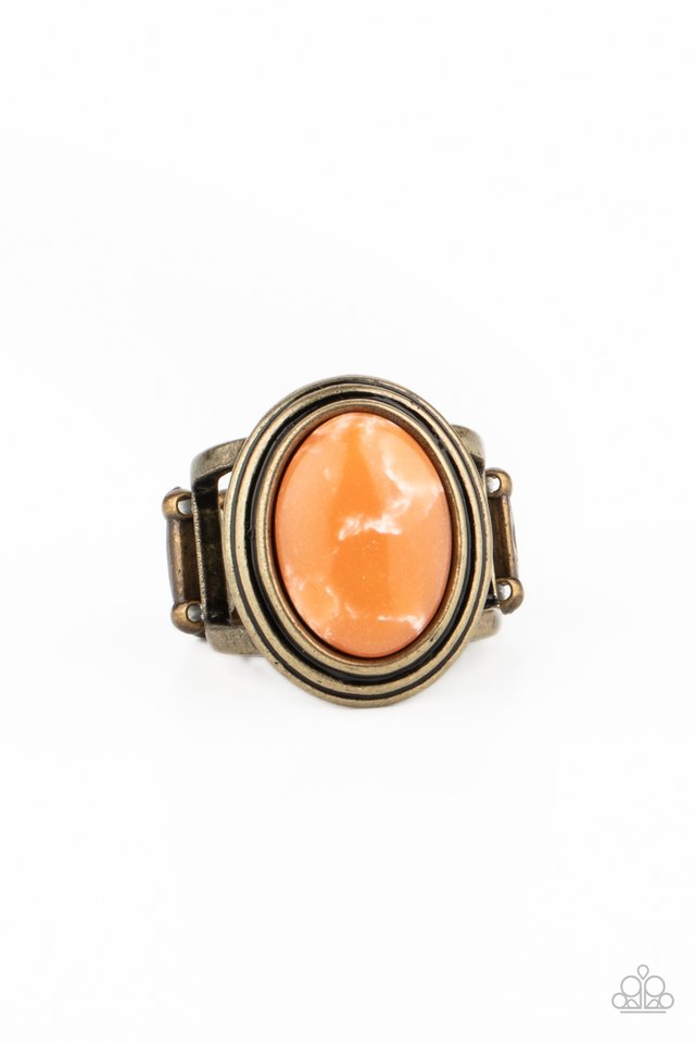 Cliff Dweller Demure - Orange - Paparazzi Ring Image