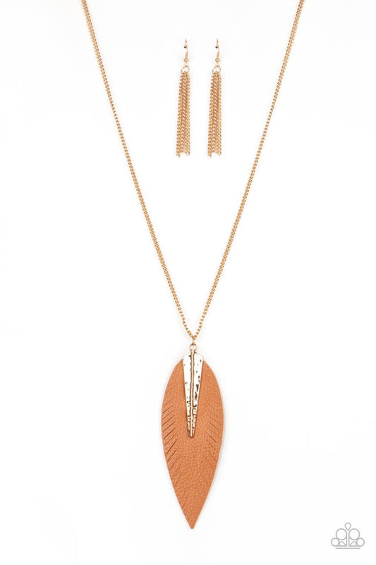 Quill Quest - Gold - Paparazzi Necklace Image