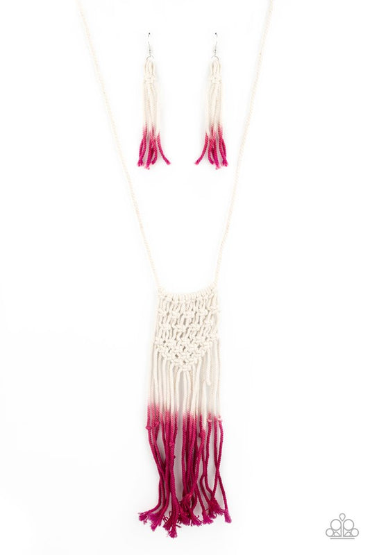 Surfin The Net - Pink - Paparazzi Necklace Image