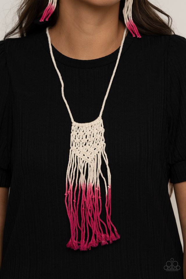 Surfin The Net - Pink - Paparazzi Necklace Image