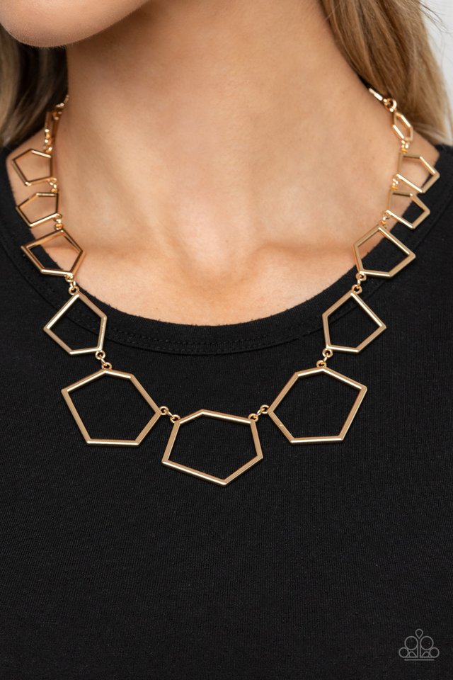 Full Frame Fashion - Gold - Paparazzi Necklace Image